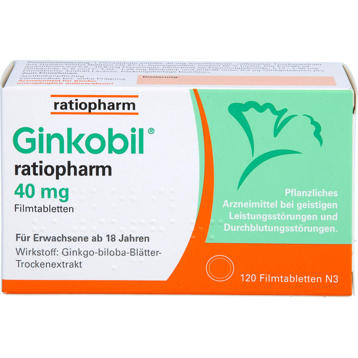 Ginkobil® ratiopharm 40 mg Filmtabletten, 120 St FTA
