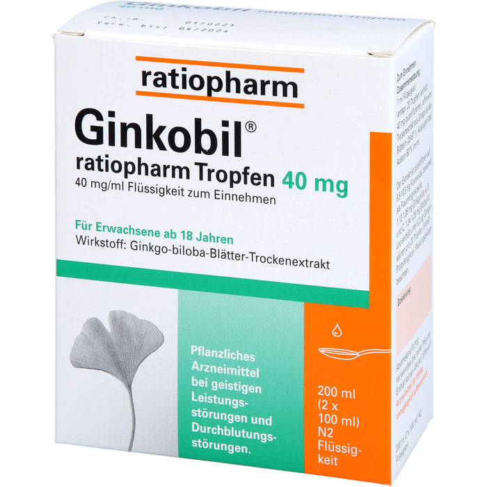 Ginkobil® ratiopharm Tropfen 40 mg, 200 ml TRO