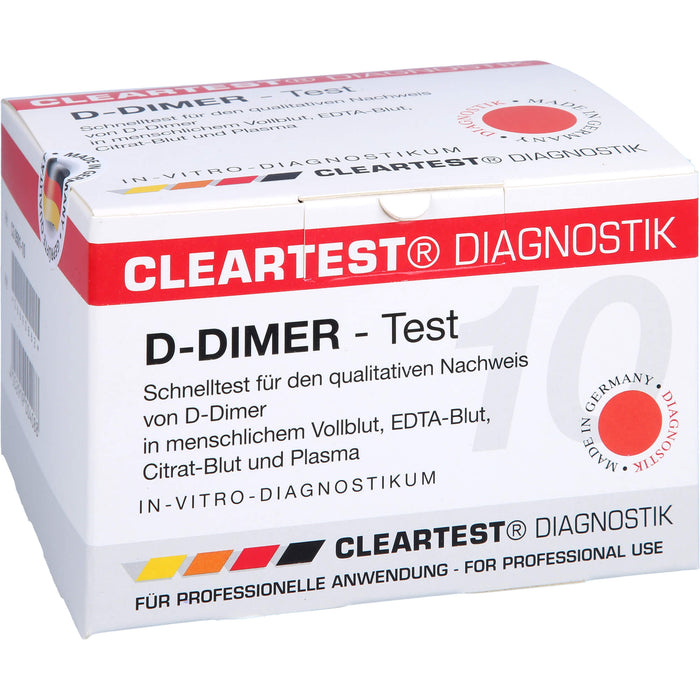 Cleartest D-Dimer Test Vollblut TVT LE DIC, 10 pcs. Test