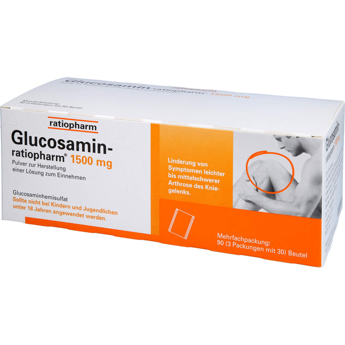 Glucosamin-ratiopharm 1500 mg Pulver bei Kniegelenk-Arthrose, 90 pc Sachets