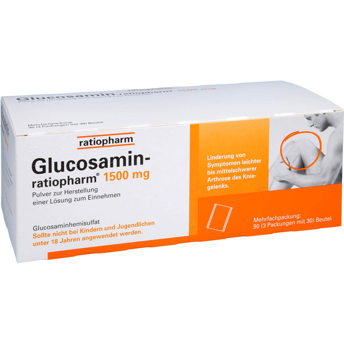 Glucosamin-ratiopharm 1500 mg Pulver bei Kniegelenk-Arthrose, 90 St. Beutel