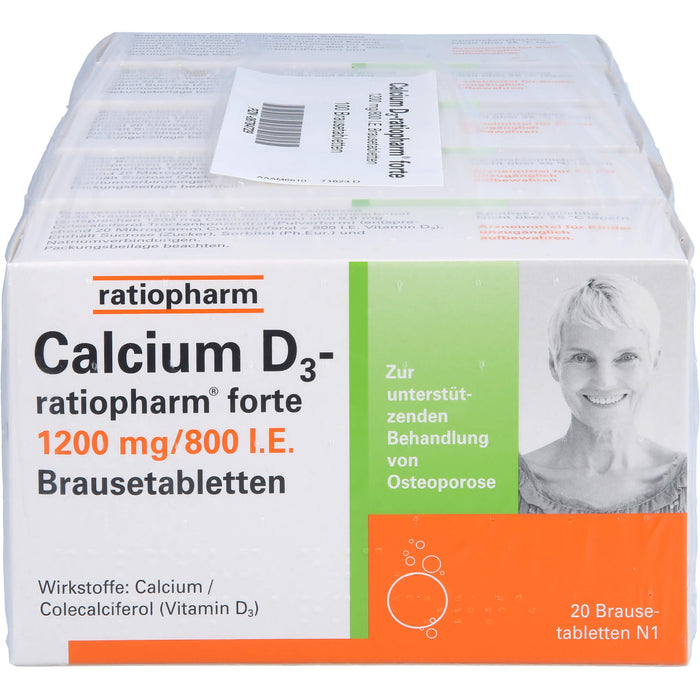 Calcium D3-ratiopharm® forte, 1200mg/800 I.E. Brausetabletten, 100 St BTA