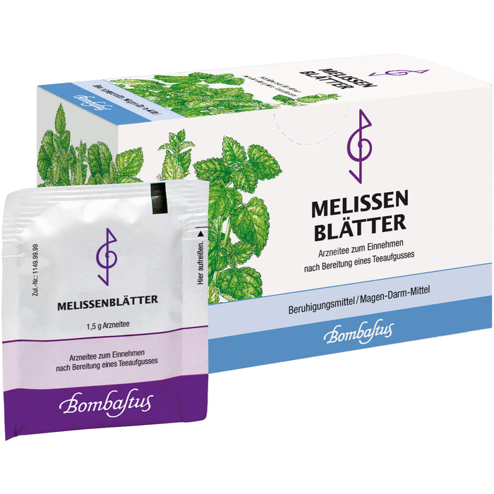 Bombastus Melissenblätter bei Magen-Darm-Beschwerden und zur Beruhigung, 20 pcs. Filter bag