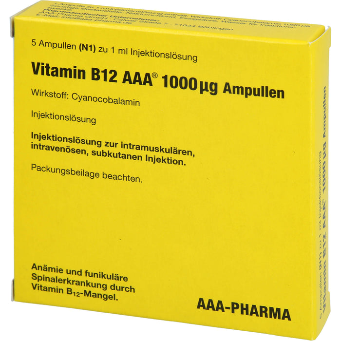 Vitamin B12 AAA  1000 µg Ampullen, 5 ml Solution