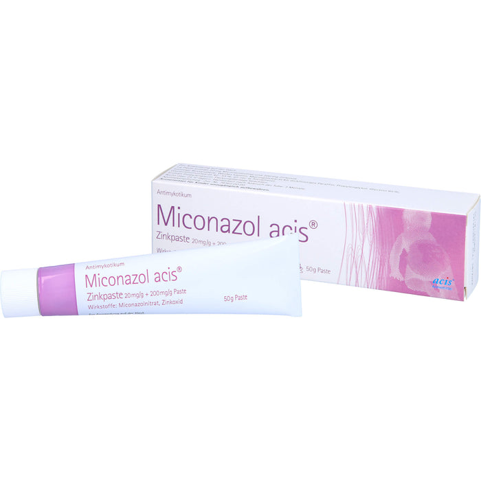 Miconazol acis Zinkpaste, 20 mg/g + 200 mg/g Paste, 50 g Cream