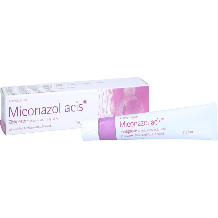 Miconazol acis Zinkpaste, 20 mg/g + 200 mg/g Paste, 50 g Cream