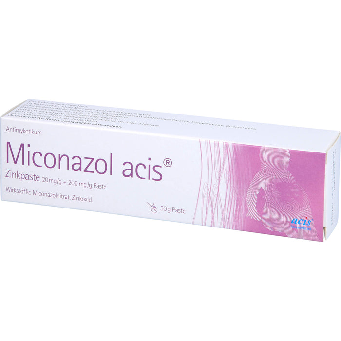 Miconazol acis Zinkpaste, 20 mg/g + 200 mg/g Paste, 50 g Cream