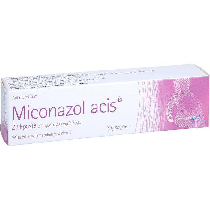 Miconazol acis Zinkpaste, 20 mg/g + 200 mg/g Paste, 50 g Cream