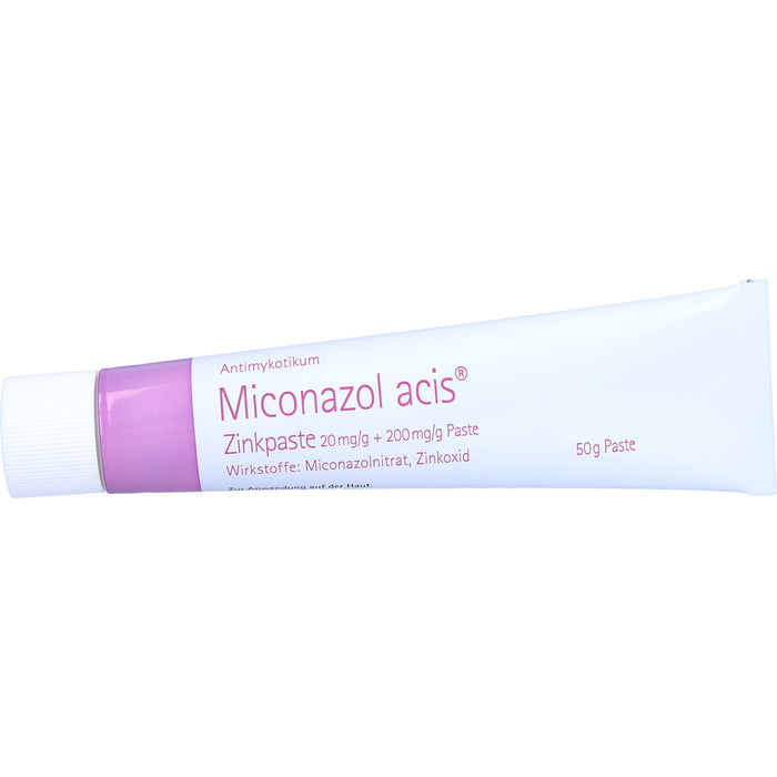 Miconazol acis Zinkpaste, 20 mg/g + 200 mg/g Paste, 50 g Cream