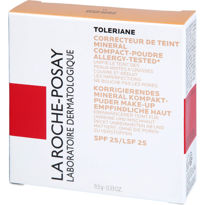 La Roche-Posay Toleriane korrigierendes Mineral Kompaktpuder Make-up Nr. 13 Sand Beige für empfindliche Haut, 9 g Puder