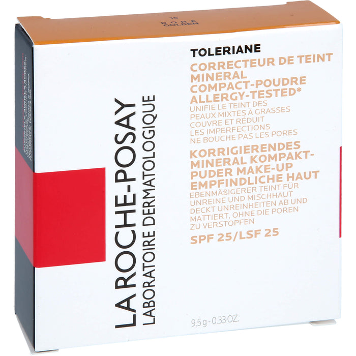 La Roche-Posay Toleriane korrigierendes Mineral Kompaktpuder Make-up Nr. 15 Golden für empfindliche Haut, 9 g Puder