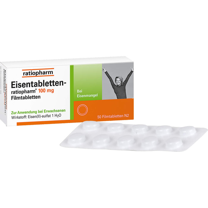 Eisentabletten-ratiopharm 100 mg Filmtabletten, 100 pc Tablettes