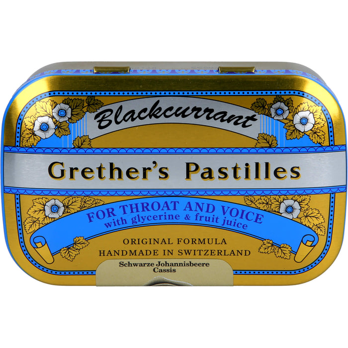 Grether's Pastilles Blackcurrant Gold für Hals und Stimme, 110 g Pastilles
