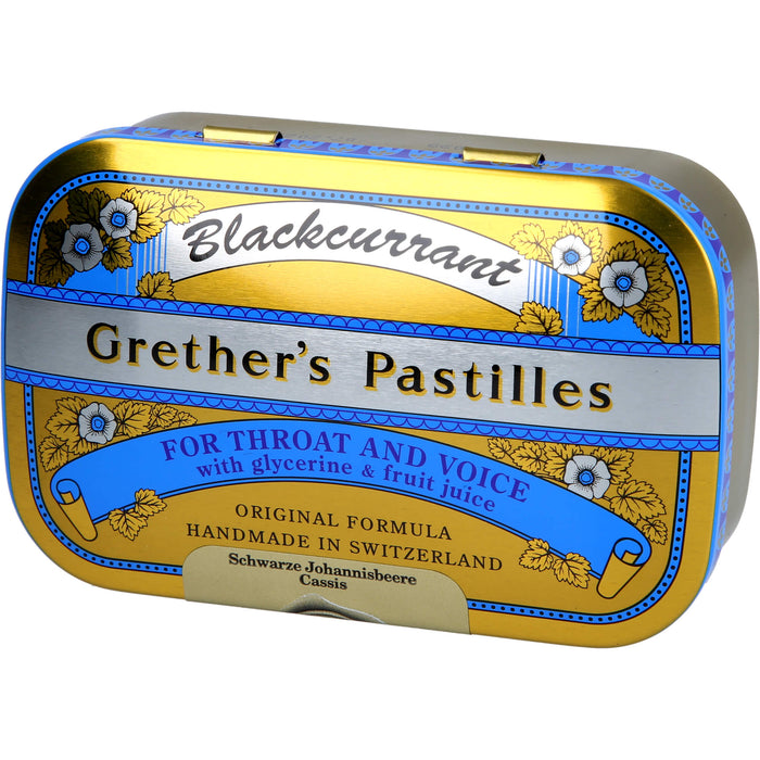 Grether's Pastilles Blackcurrant Gold für Hals und Stimme, 110 g Pastilles