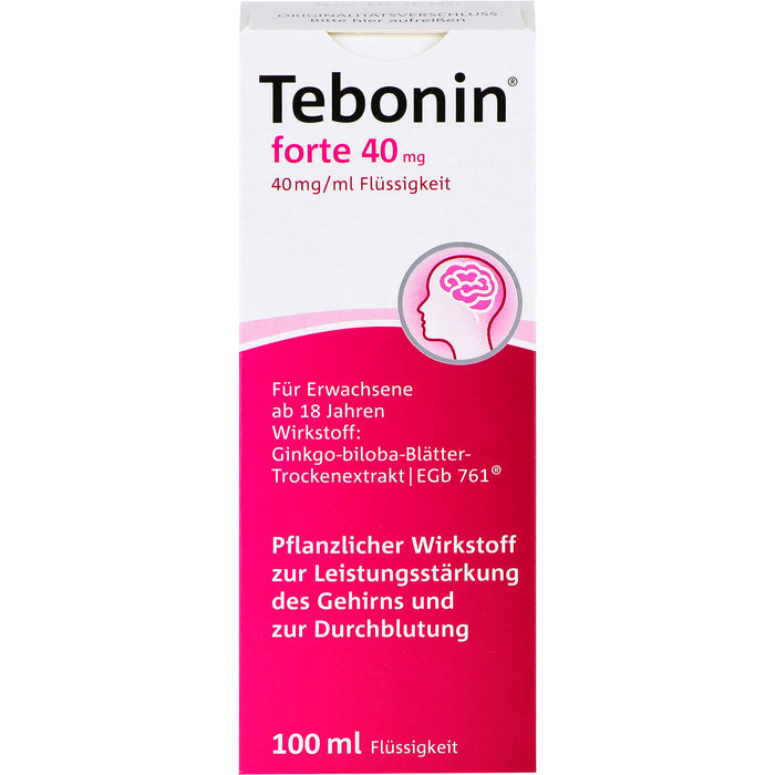 Tebonin forte 40 mg Lösung zur Leistungsstärkung des Gehirns und zur Durchblutung, 100 ml Lösung