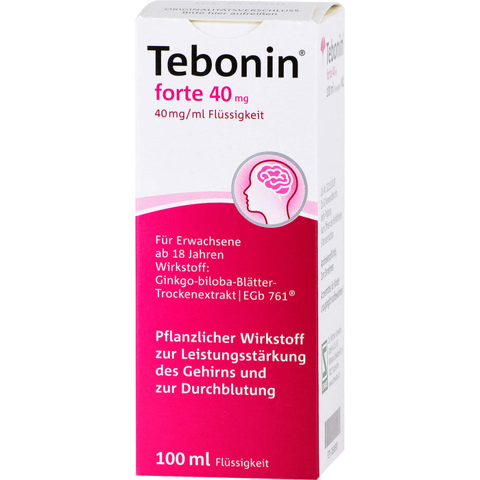 Tebonin forte 40 mg Lösung zur Leistungsstärkung des Gehirns und zur Durchblutung, 100 ml Lösung