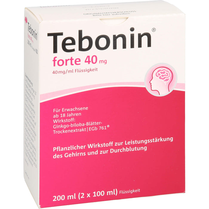 Tebonin forte 40 mg Lösung zur Leistungsstärkung des Gehirns und zur Durchblutung, 200 ml Solution