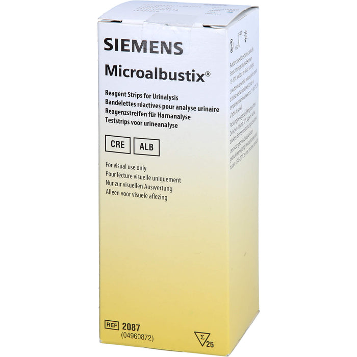 MICROALBUSTIX Harnteststreifen zur Erkennung von Mikroalbuminurie, 25 pcs. Test strips
