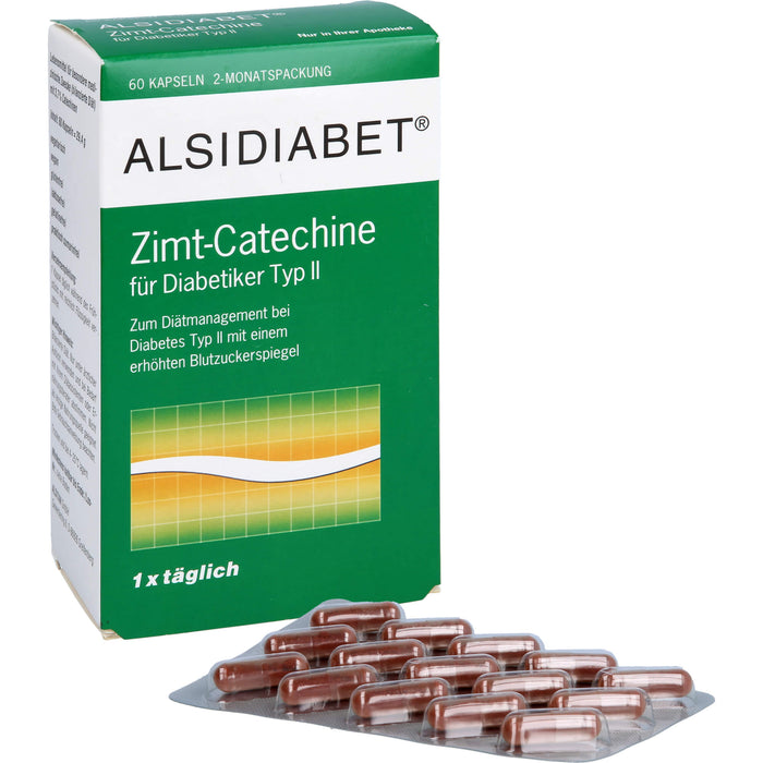 ALSIDIABET Zimt-Catechine für Diabetiker Typ II, 60 pc Capsules