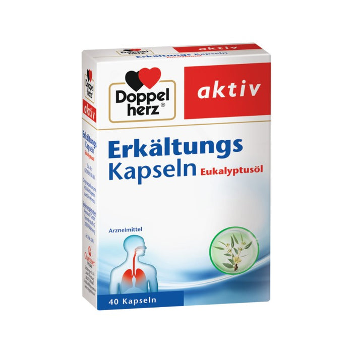 Doppelherz aktiv Erkältungs Kapseln Eukalyptusöl wirken schleimlösend und befreien die Atemwege, 40 pc Capsules