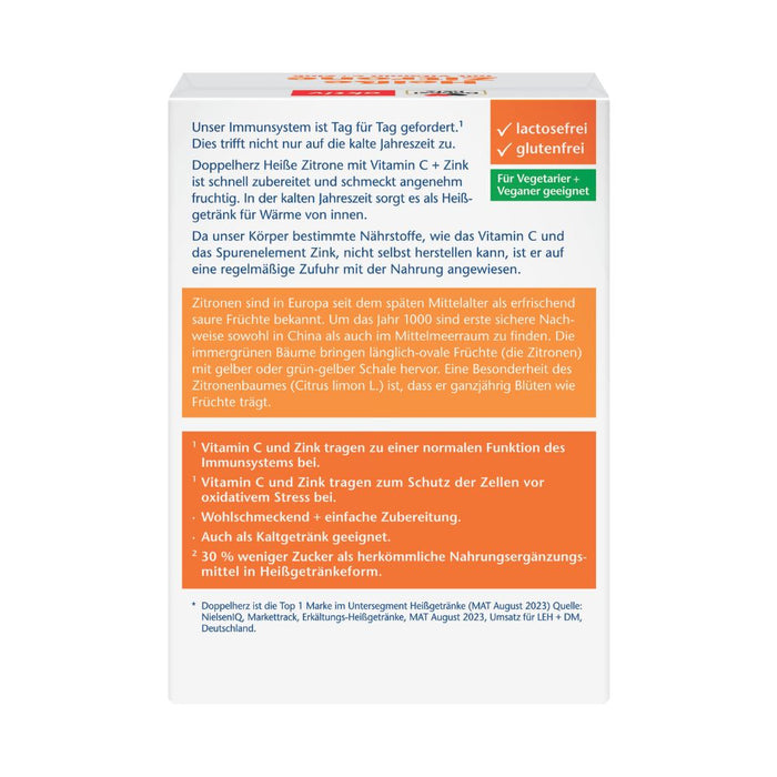 Doppelherz Heiße Zitrone Vitamin C + Zink, 10 St. Beutel