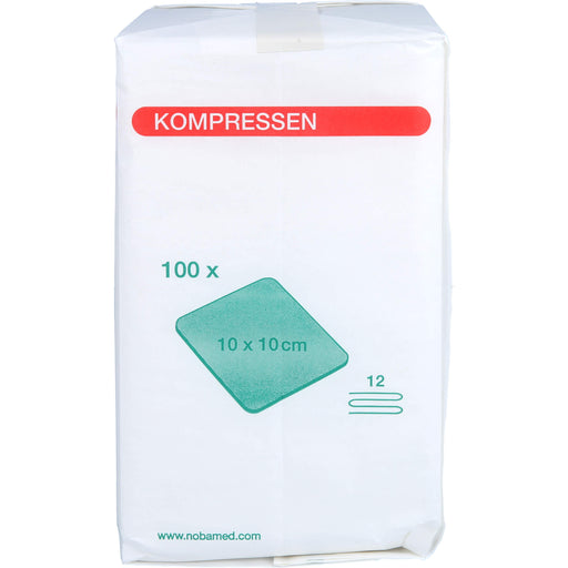 MULLKOMPRESSE 10X10CM 12FACH, 100 St KOM