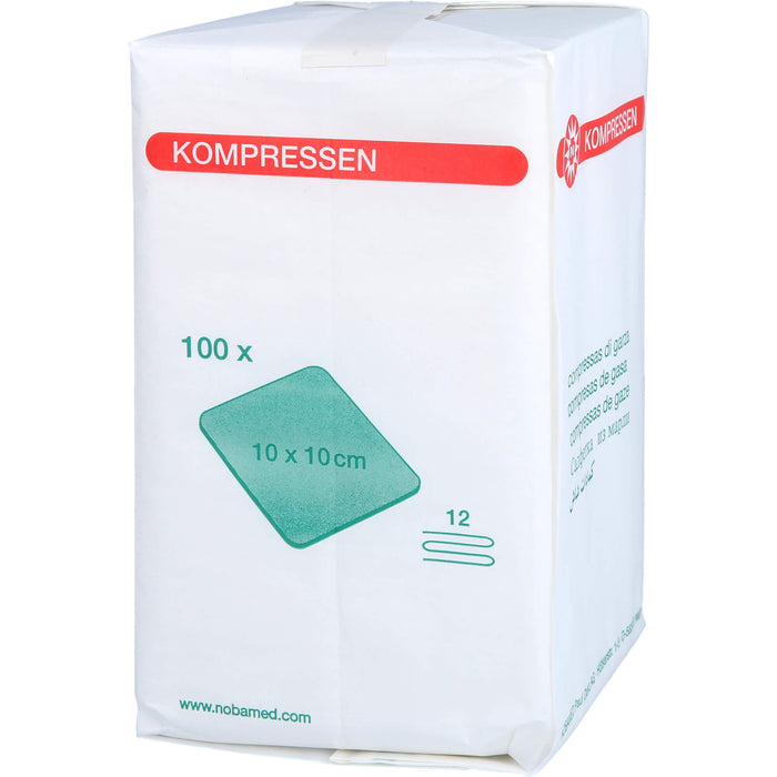 MULLKOMPRESSE 10X10CM 12FACH, 100 St KOM