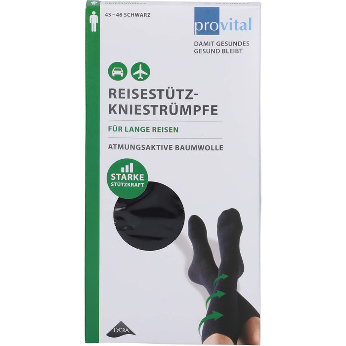 ProVital Reisekniestrumpf schwarz Gr.39-42, 2 St 