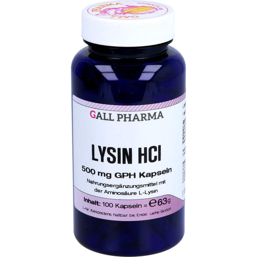 GALL PHARMA Lysin HCl 500 mg GPH Kapseln, 100 St. Kapseln