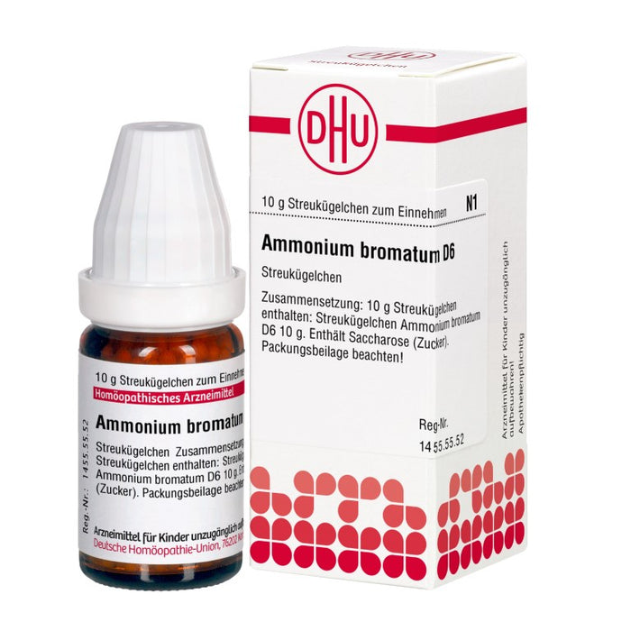 Ammonium bromatum D6 DHU Globuli, 10 g Globules