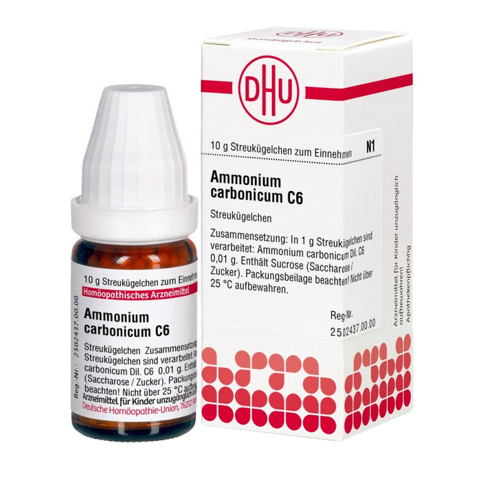Ammonium carbonicum C6 DHU Globuli, 10 g Globules