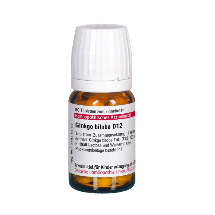 Ginkgo biloba D12 DHU Tabletten, 80 pc Tablettes