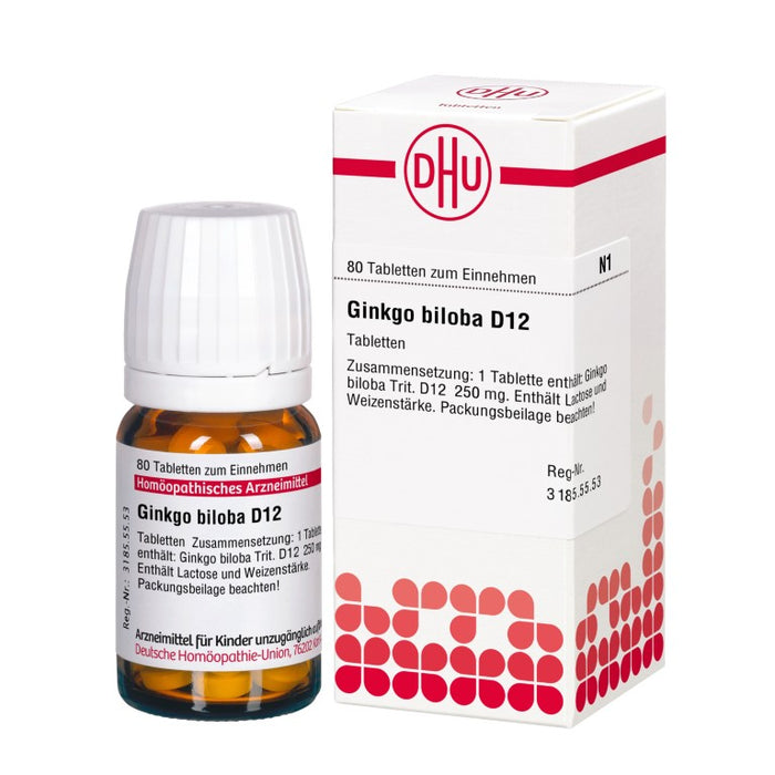 Ginkgo biloba D12 DHU Tabletten, 80 pc Tablettes