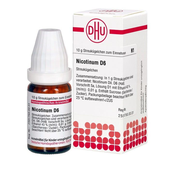 Nicotinum D6 DHU Globuli, 10 g Globules