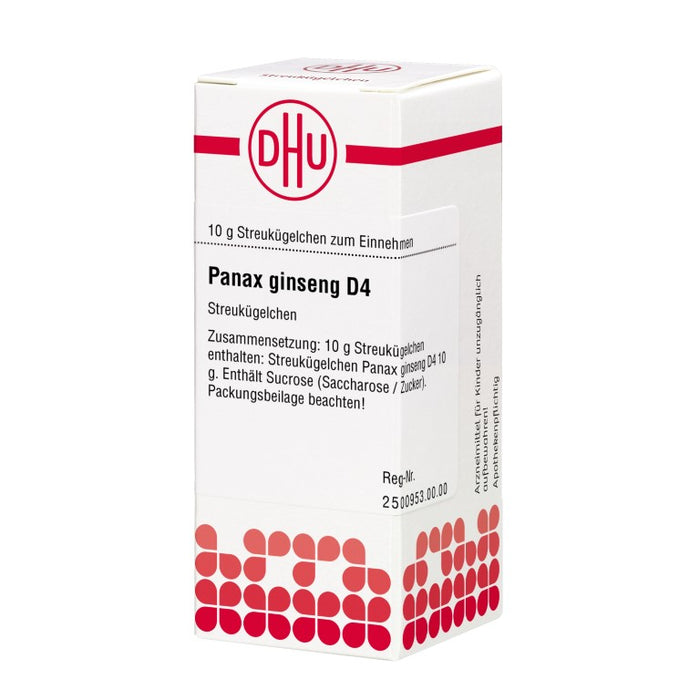 Panax ginseng D4 DHU Globuli, 10 g Globules