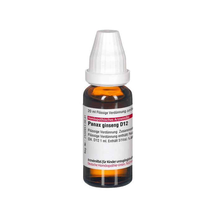 Panax ginseng D12 DHU Dilution, 20 ml Solution