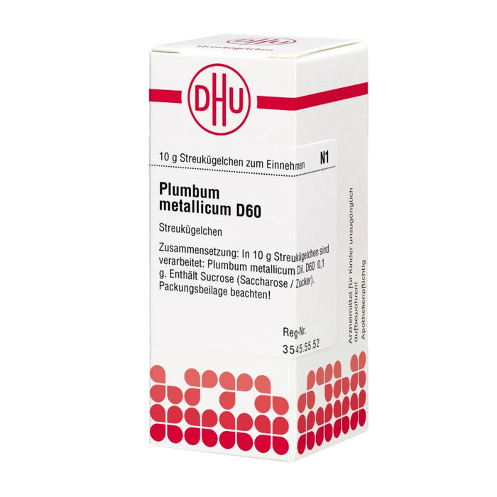 Plumbum metallicum D60 DHU Globuli, 10 g Globules