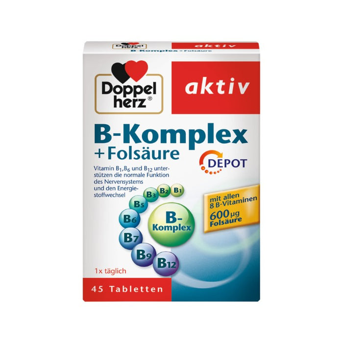 Doppelherz aktiv B-Komplex + Folsäure Tabletten, 45 St. Tabletten
