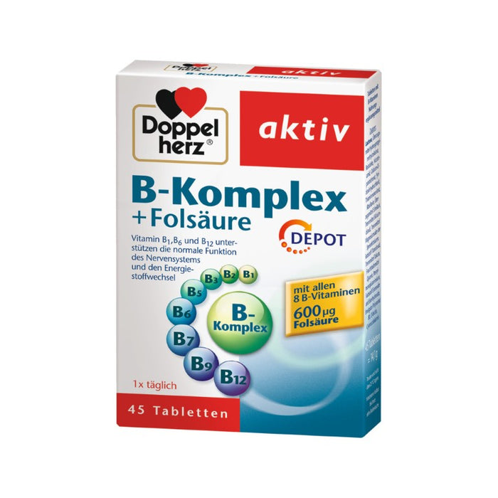 Doppelherz aktiv B-Komplex + Folsäure Tabletten, 45 St. Tabletten
