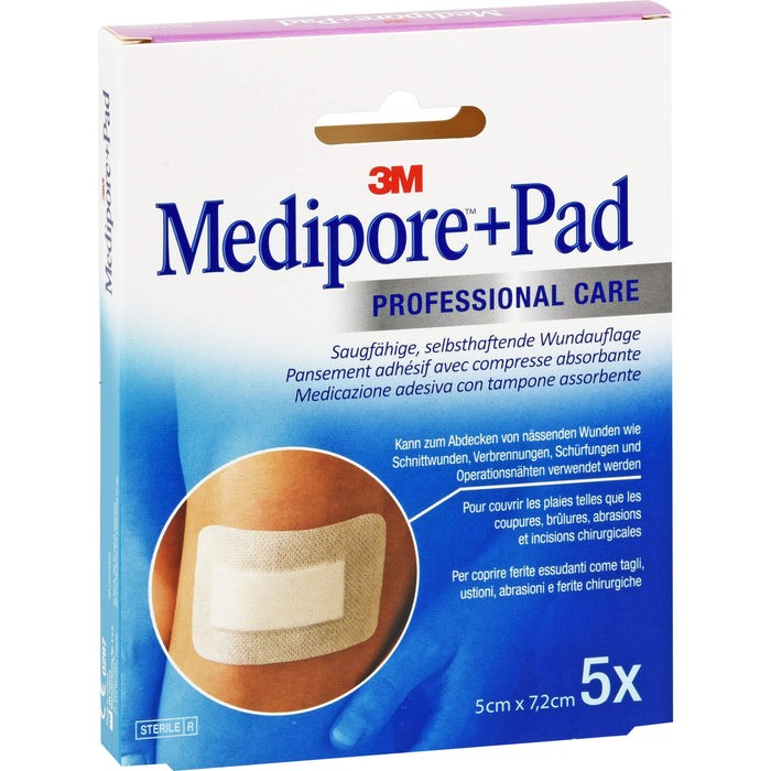 Medipore +Pad 5,0 cm x 7,2 cm, 5 pc Pansement