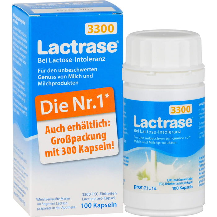 Lactrase 3300 bei Lactose-Intoleranz Kapseln, 100 pcs. Capsules