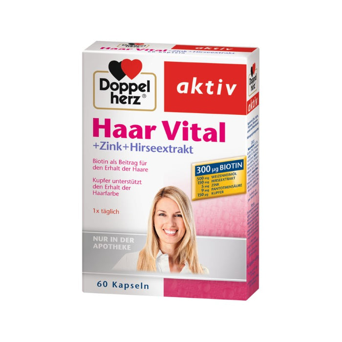 Doppelherz Haar Vital + Zink + Hirseextrakt, 60 pc Capsules