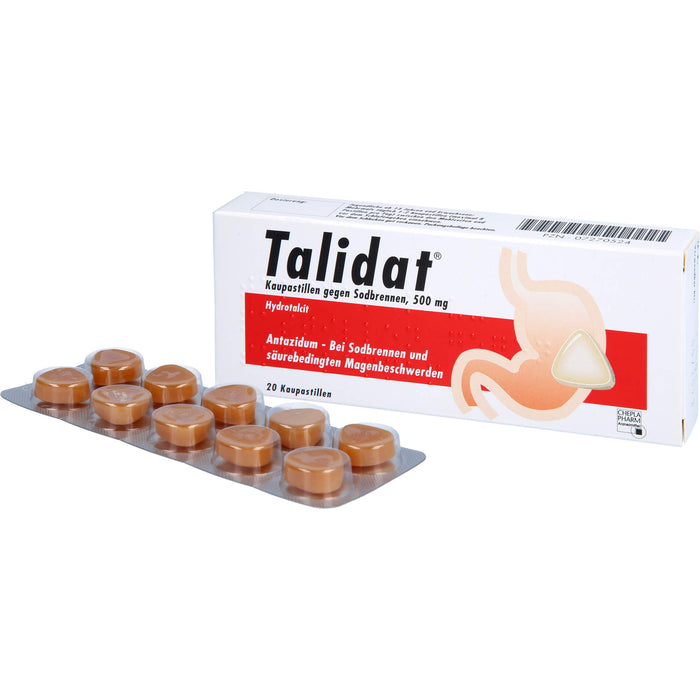 Talidat 500 mg Kaupastillen gegen Sodbrennen, 20 pc Pastilles
