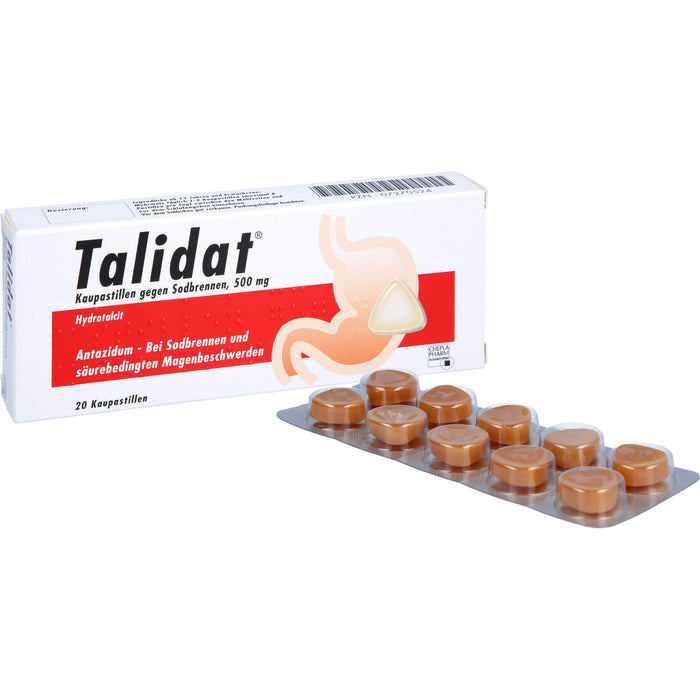 Talidat 500 mg Kaupastillen gegen Sodbrennen, 20 pc Pastilles