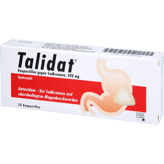 Talidat 500 mg Kaupastillen gegen Sodbrennen, 20 pc Pastilles