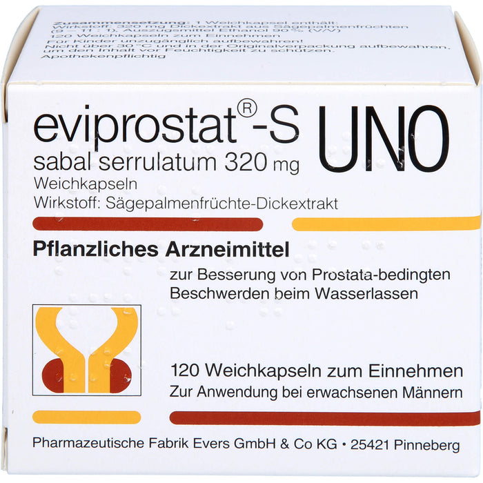 Eviprostat-S Sabal Serrulatum 320 mg Weichkapseln bei Prostata-bedingten Beschwerden, 120 St. Kapseln