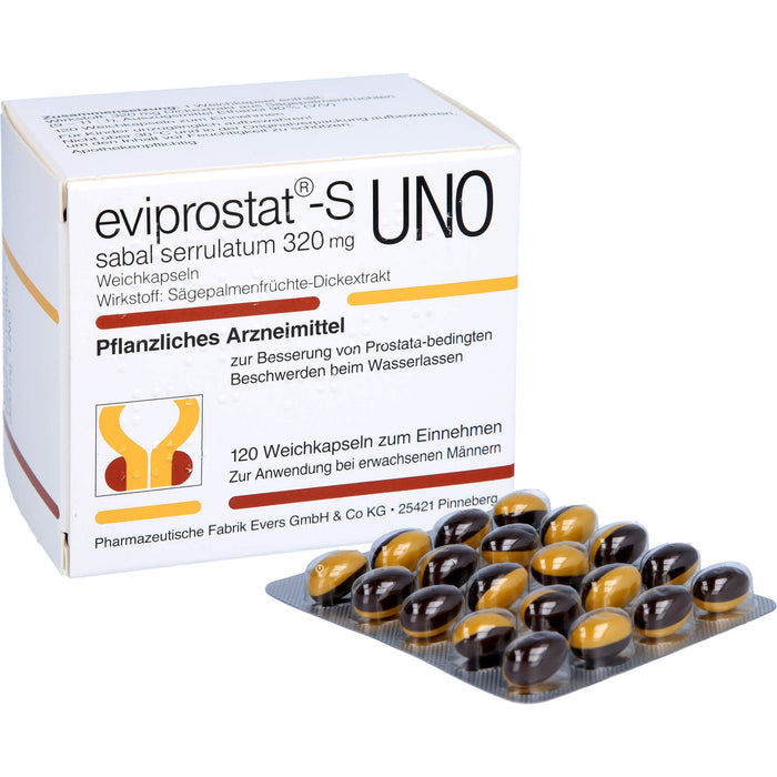 Eviprostat-S Sabal Serrulatum 320 mg Weichkapseln bei Prostata-bedingten Beschwerden, 120 pc Capsules