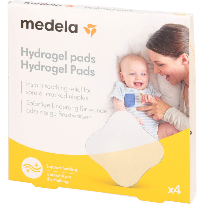 Medela Hydrogel Pads für wunde oder rissige Brustwarzen, 4 pc Compresses