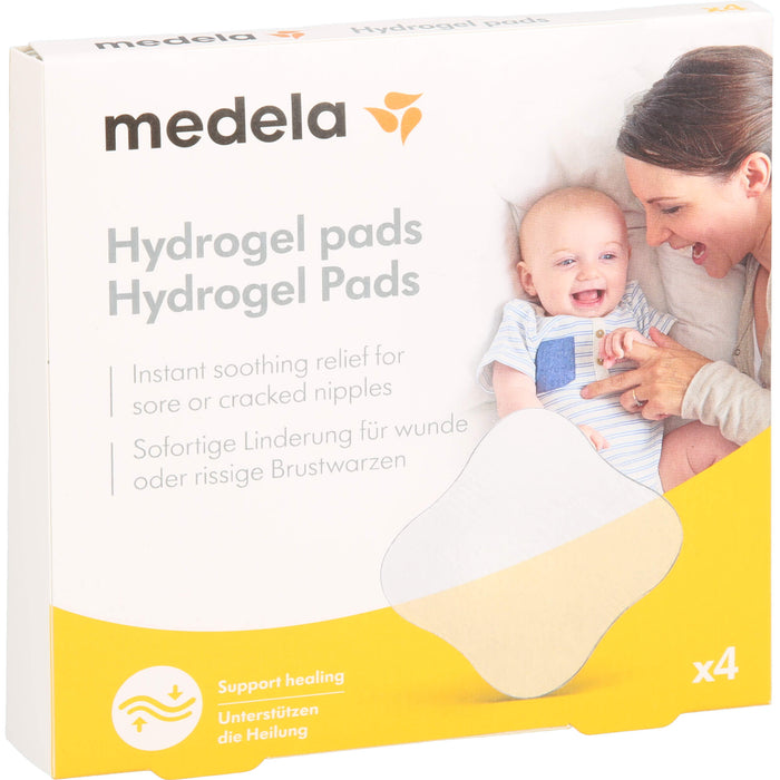 Medela Hydrogel Pads für wunde oder rissige Brustwarzen, 4 St. Kompressen