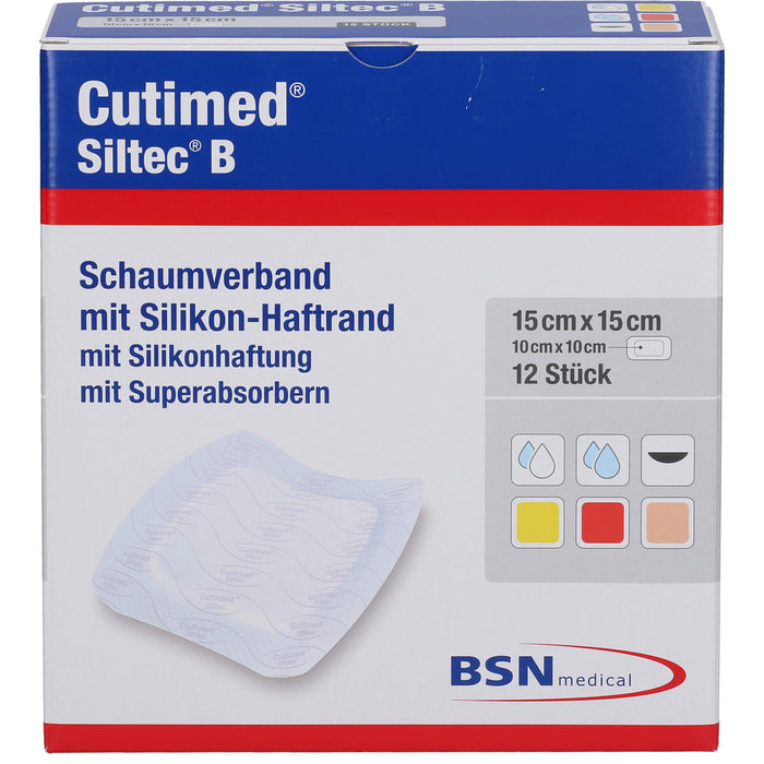 Cutimed Siltec B 15x15cm, 12 St KOM